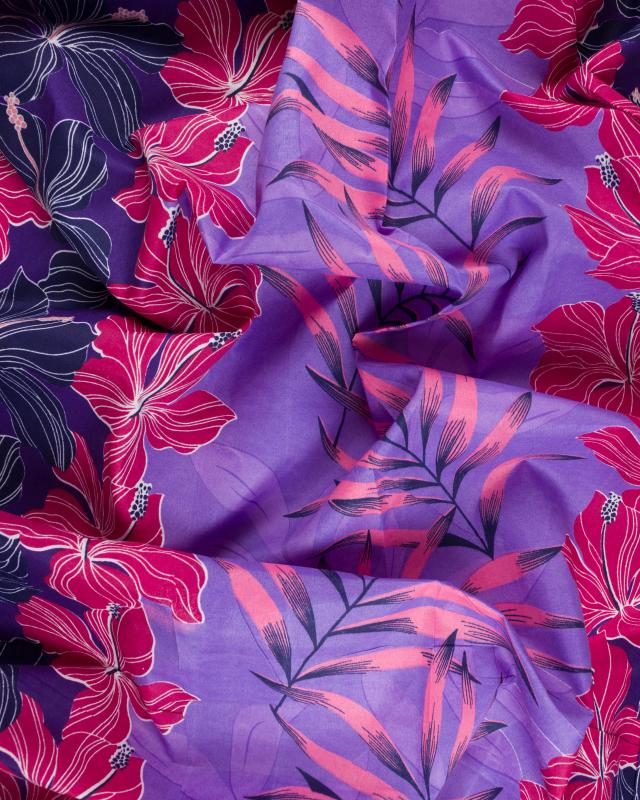 Tissu Polynésien MANAVA Violet - Tissushop